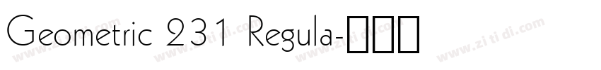 Geometric 231 Regula字体转换